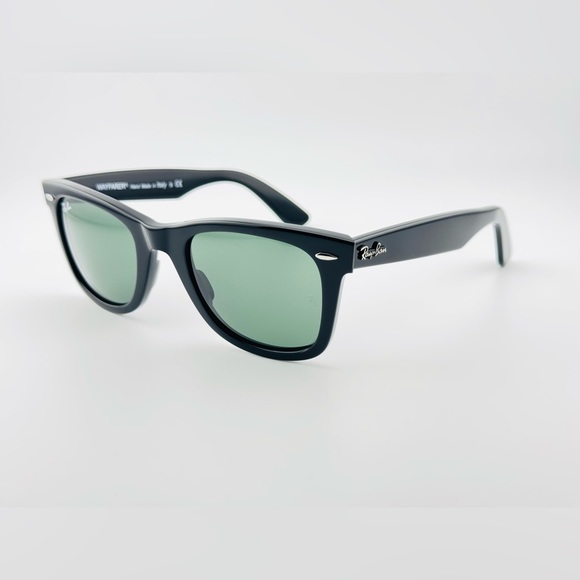 Ray-Ban Sunglasses RB2140 Wayfarer Classic UNISEX! Acetate black Green Lenses - Picture 5 of 13